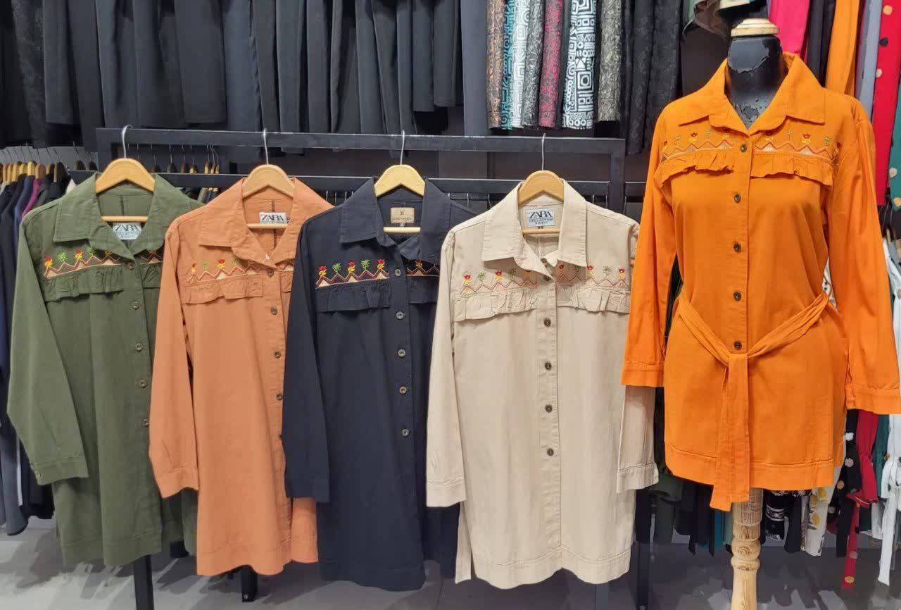 مانتو تابستانه لنین گلدوزی مدل شراره