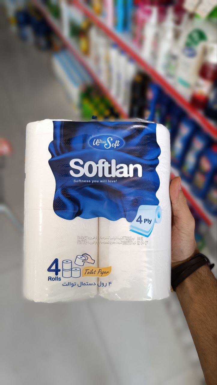 دستمال کاغذی رولی سافتلن بسته ۴ عددی