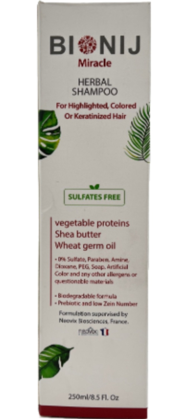 شامپو مخصوص موهای رنگ شده و کراتینه بیونیج مدل Miracle