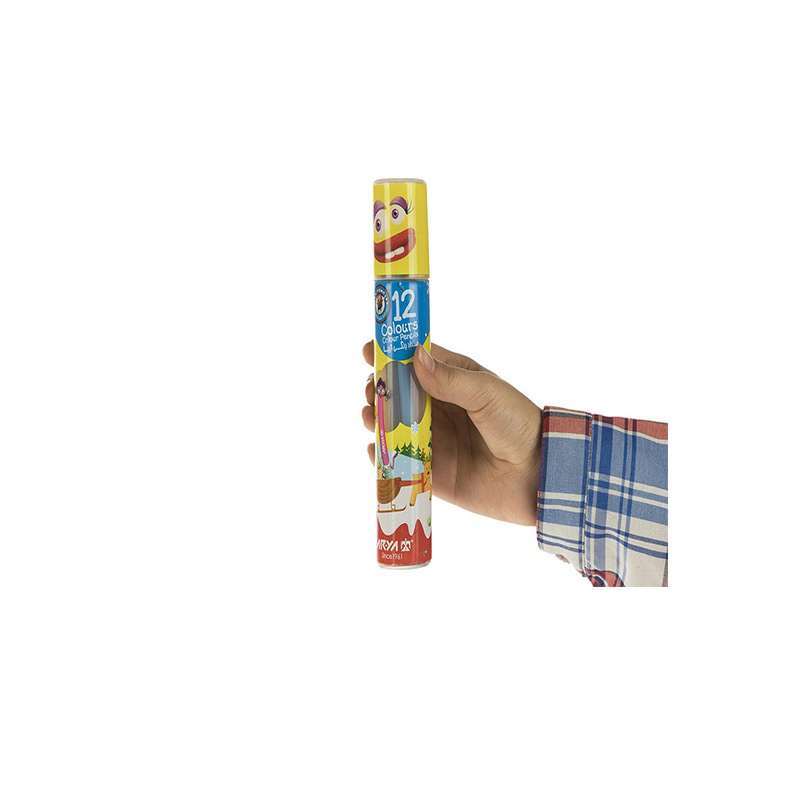 مداد رنگی 12 استوانه ای آریا