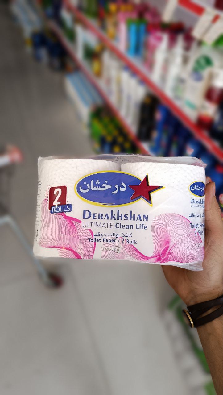 دستمال کاغذی رولی درخشان بسته ۲ عددی