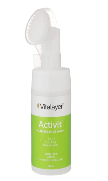 فوم شستشو صورت ویتالیر مدل Activit مناسب پوست های مختلط و چرب حجم 150 میلی لیتر