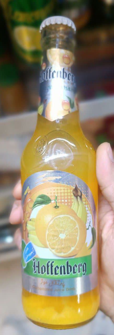 نوشیدنی گازدار پرتقال موز هوفنبرگ شیشه ای