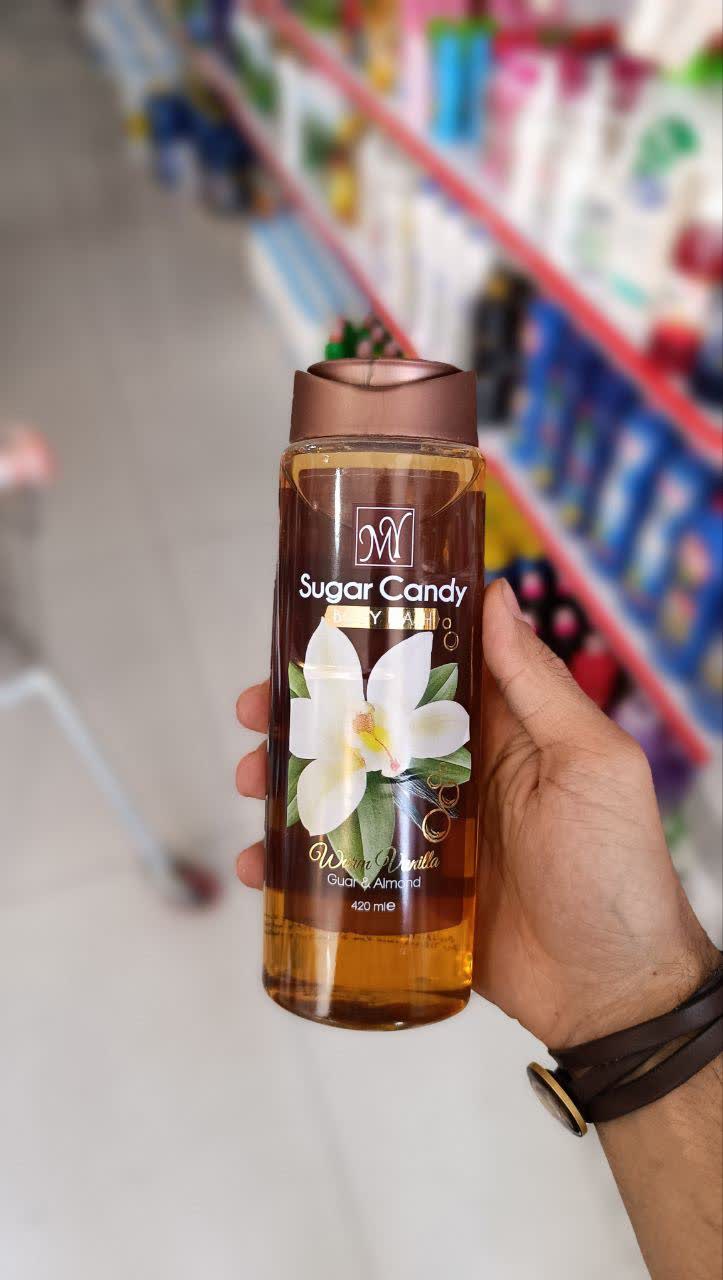 شامپو بدن شوگر کندی مای حاوی عصاره بادام و گوار با رایحه شیرین شکلاتی