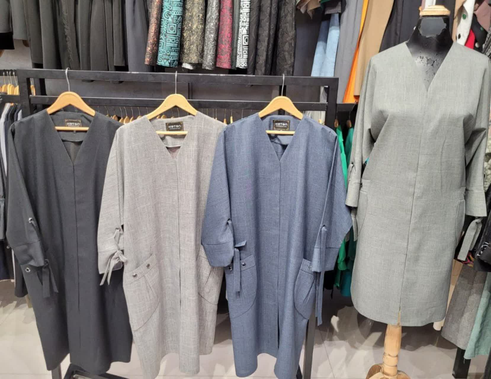 مانتو شانتون دوجیبه عبایی