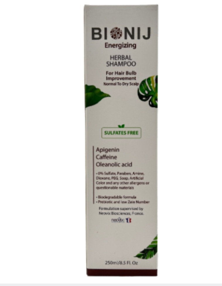 شامپوی گیاهی تقویت‌کننده پیاز مو برای پوست سر نرمال تا خشک بیونیج Bionij Energizing