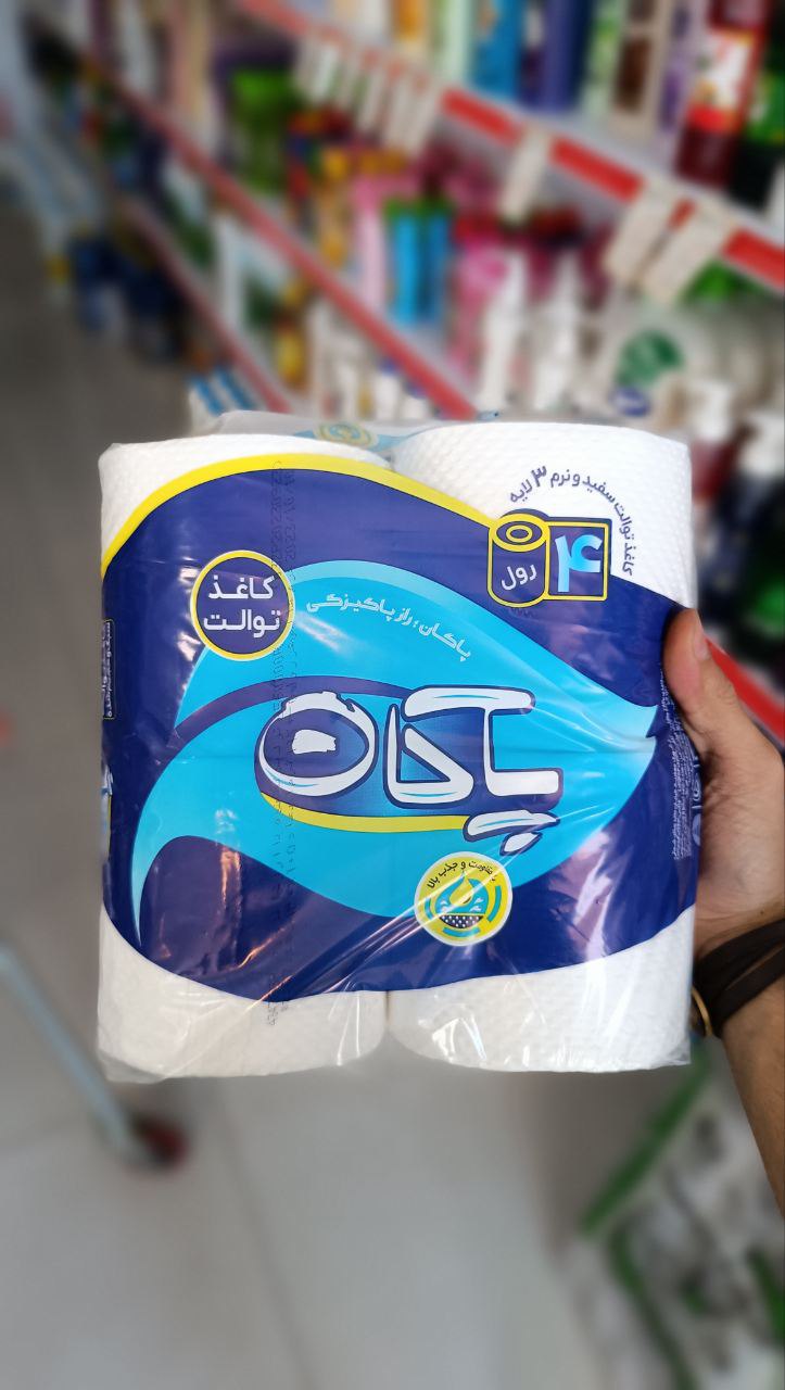 دستمال کاغذی رولی پاکان بسته ۴ عددی