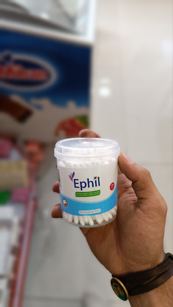 گوش پاک کن 100 عددی با تراکم بالای پنبه جهت نظافت شخصی