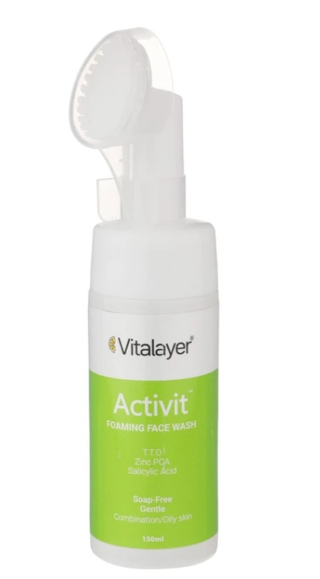 فوم شستشو صورت ویتالیر مدل Activit مناسب پوست های مختلط و چرب حجم 150 میلی لیتر